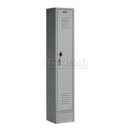 GLOBAL INDUSTRIAL 1-Tier 1 Door Locker, 12Wx12Dx60H, Gray, Assembled 652160GY